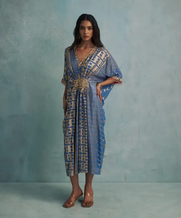 Georgette Blue Kaftan