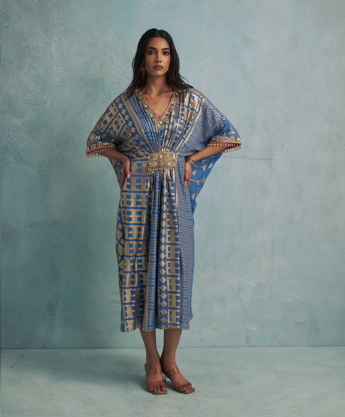 Georgette Blue Kaftan - Image 2