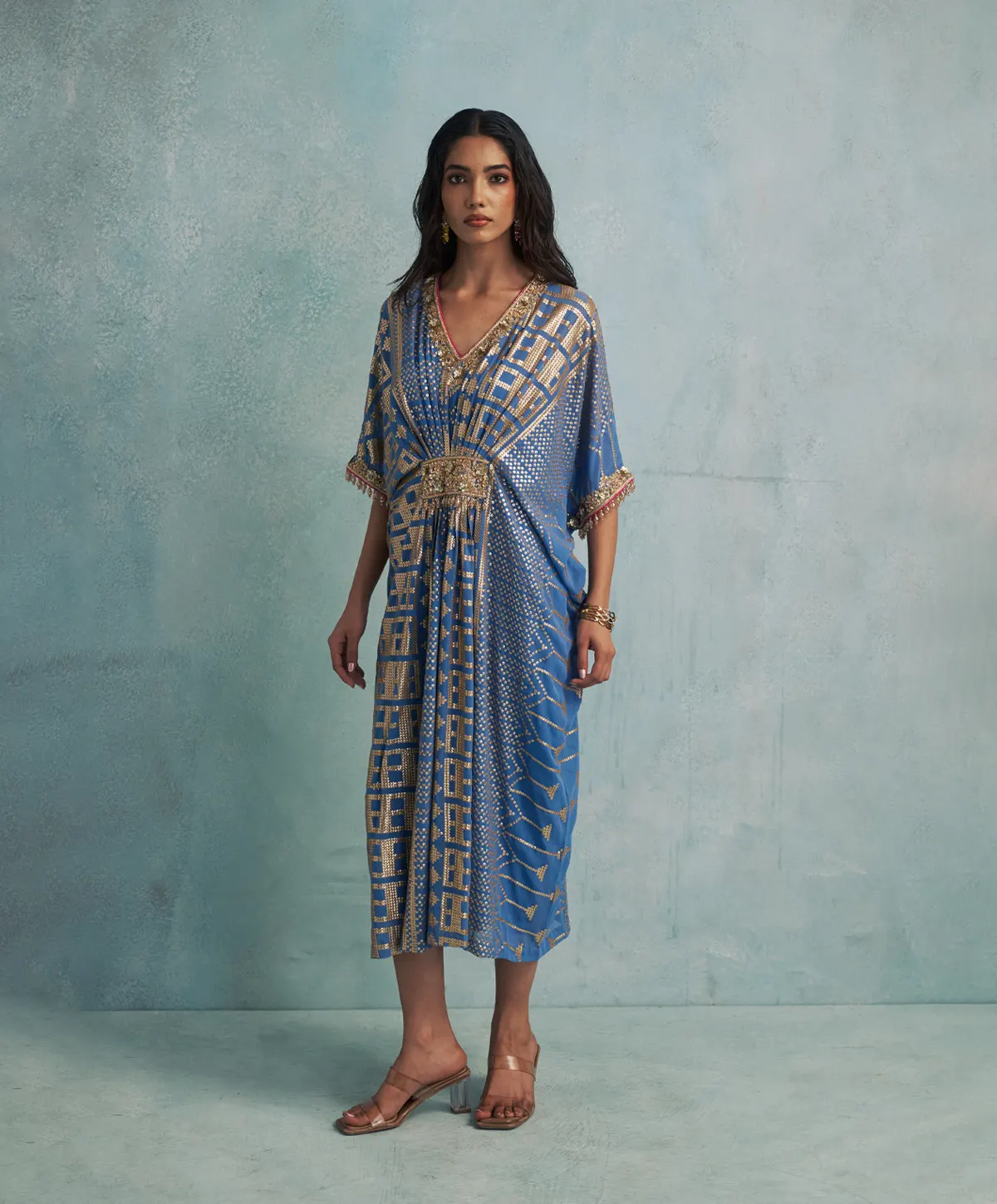 Georgette Blue Kaftan - Image 3