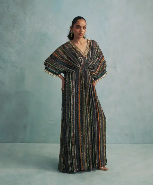 Georgette Multicored Kaftan