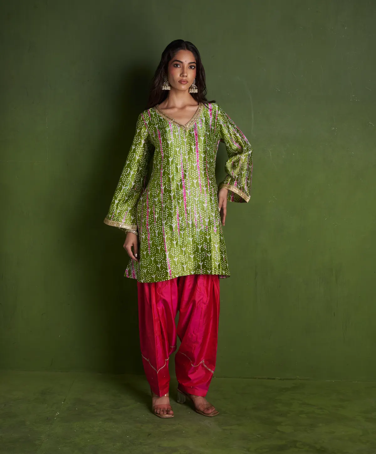 Green Silk Suit Set - Image 2