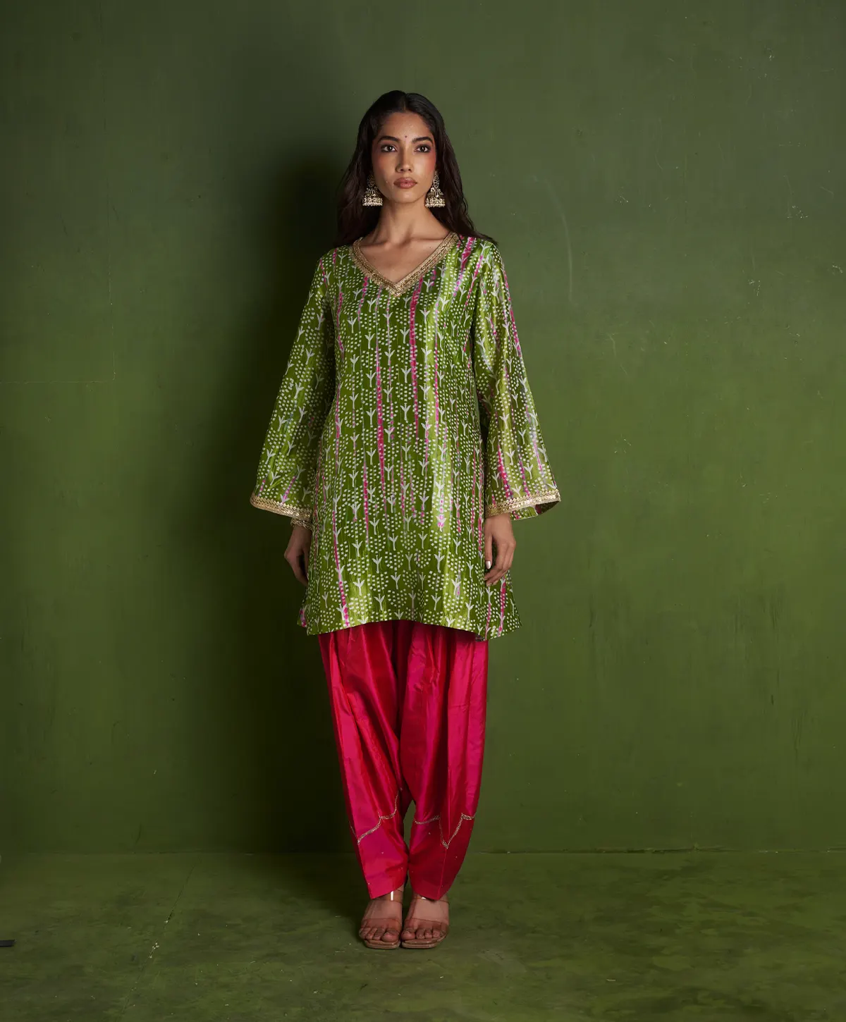 Green Silk Suit Set - Image 3