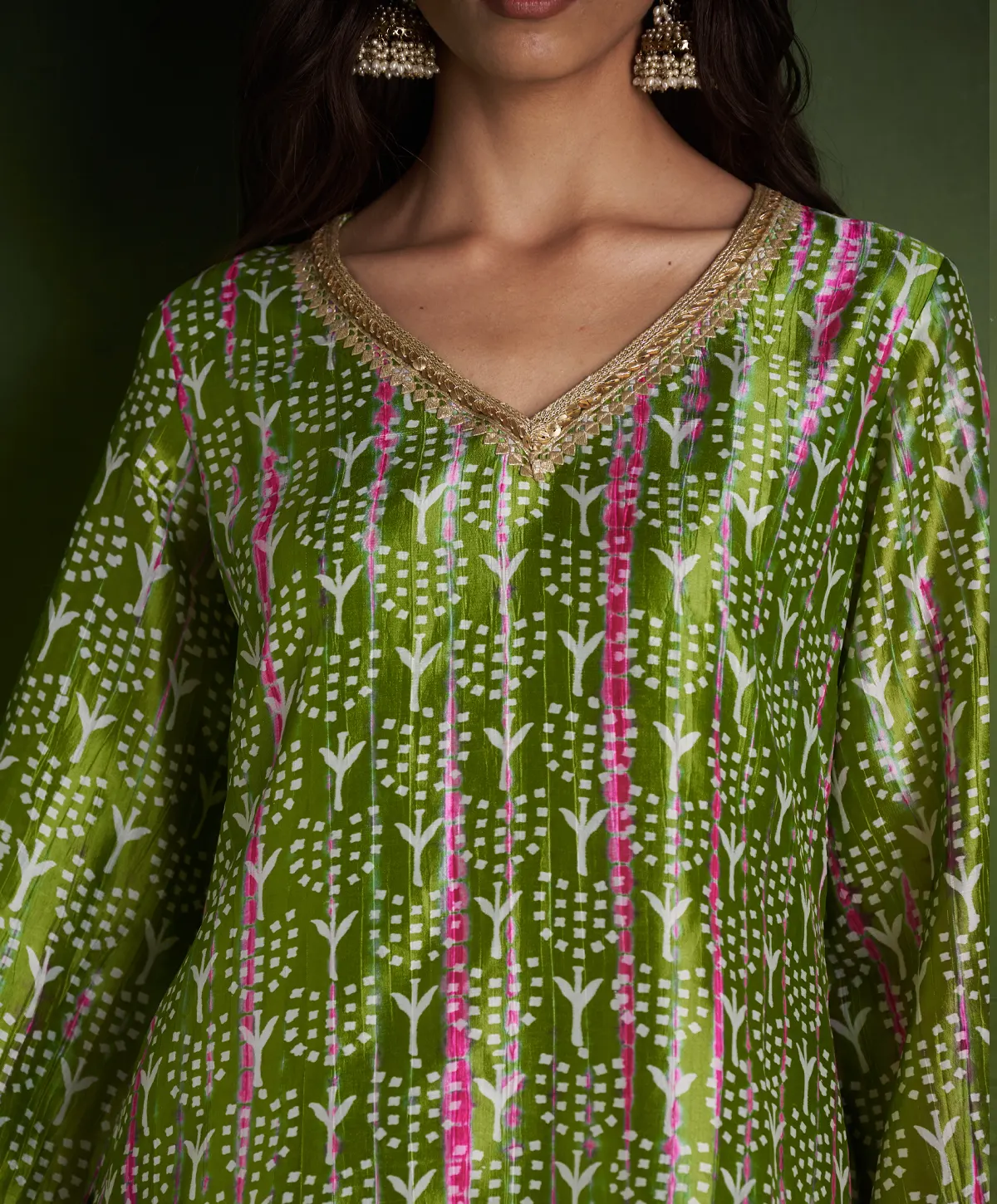 Green Silk Suit Set - Image 4