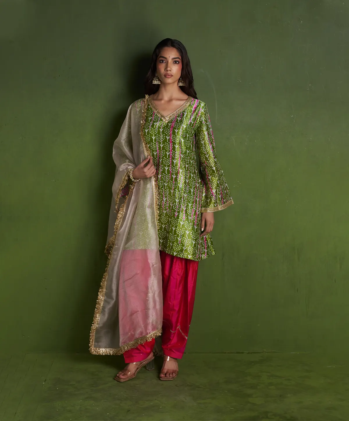 Green Silk Suit Set - Image 5